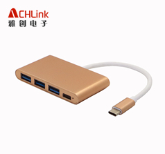 新品爆款Type-c轉(zhuǎn)換器| type c集線轉(zhuǎn)換器| usb hub一拖四 |USB3.1 Type-C PD HUB 3.0|type-c轉(zhuǎn)接頭帶PD充電